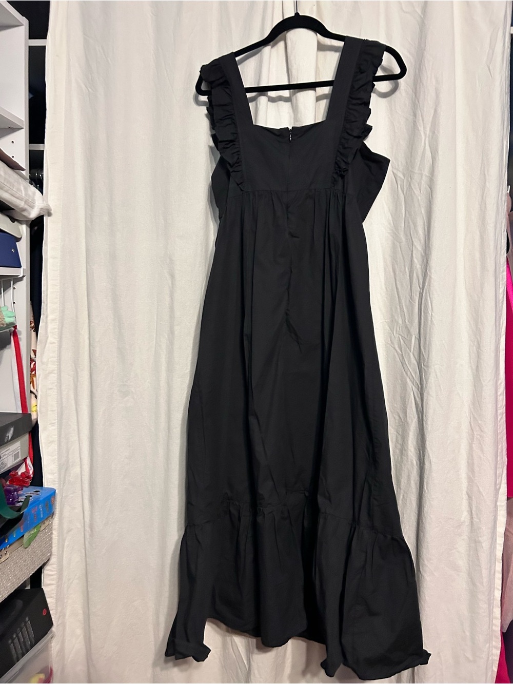 Molly Bracken Black Dress with Ruffle Straps
